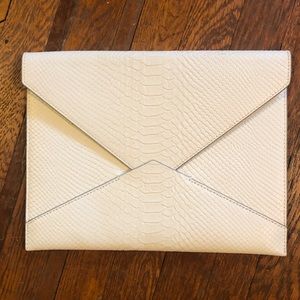 Leather envelope clutch